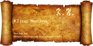 Kling Nerina névjegykártya